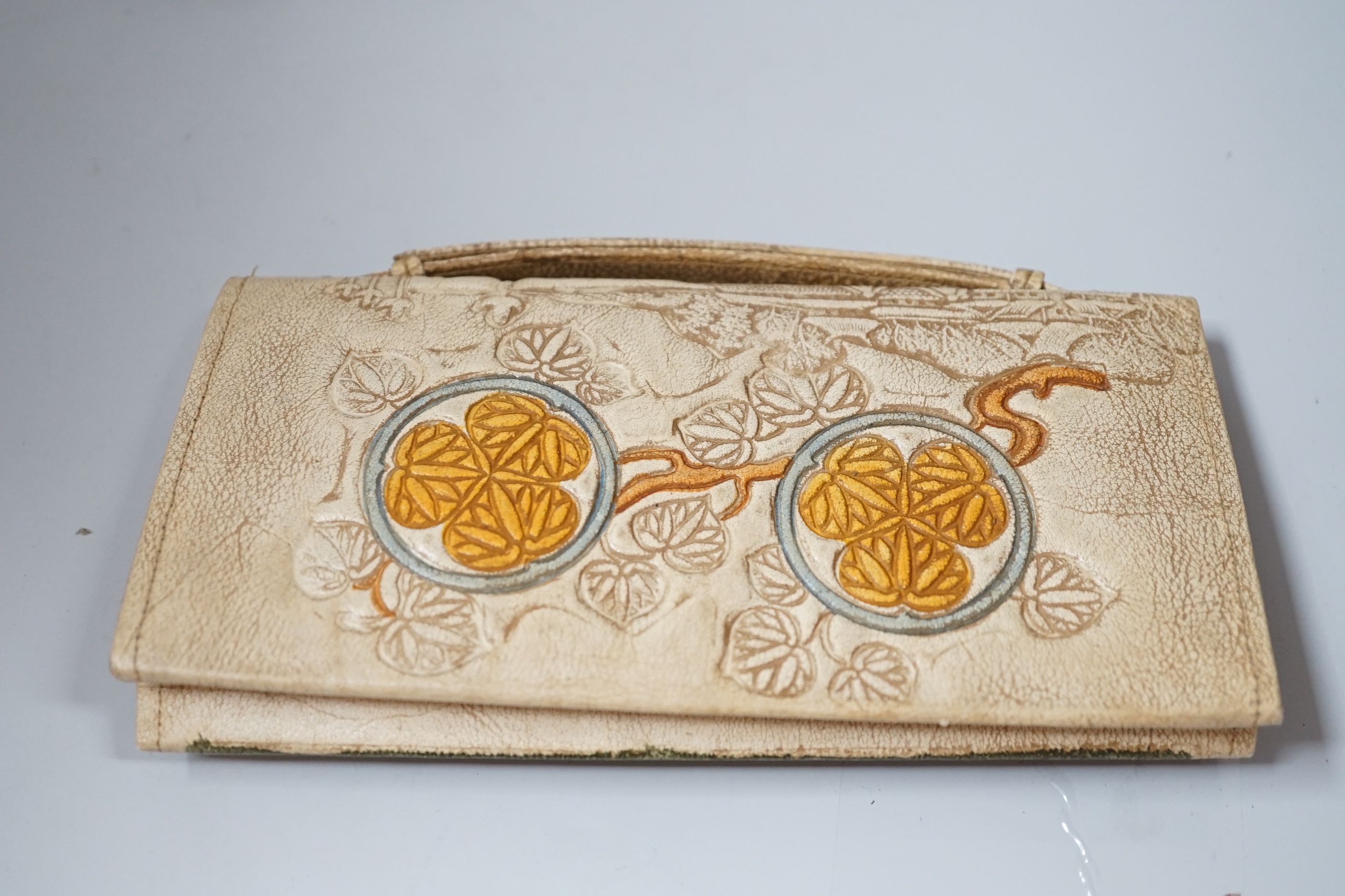 A 1930's Japanese purse, 20cm, and an evening clutch bag